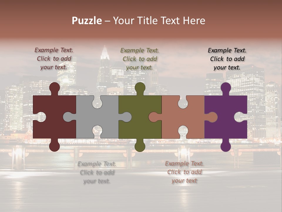 Geometric City Downtownmanhattan PowerPoint Template