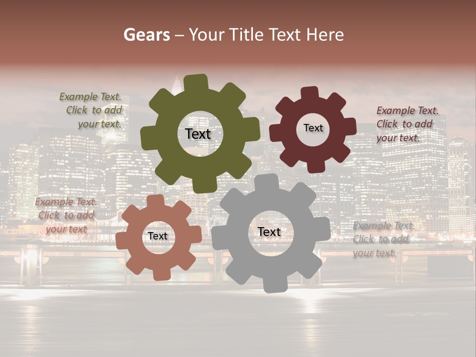 Geometric City Downtownmanhattan PowerPoint Template