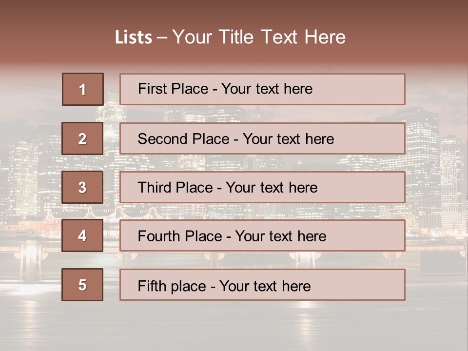 Geometric City Downtownmanhattan PowerPoint Template