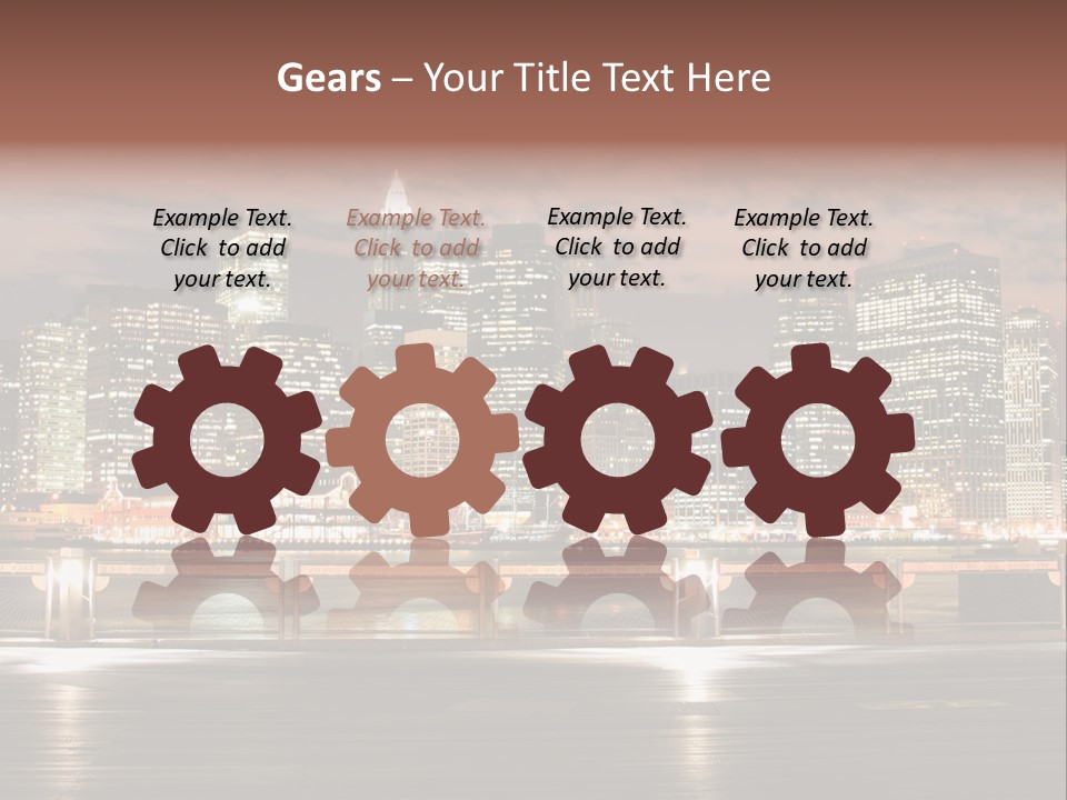 Geometric City Downtownmanhattan PowerPoint Template