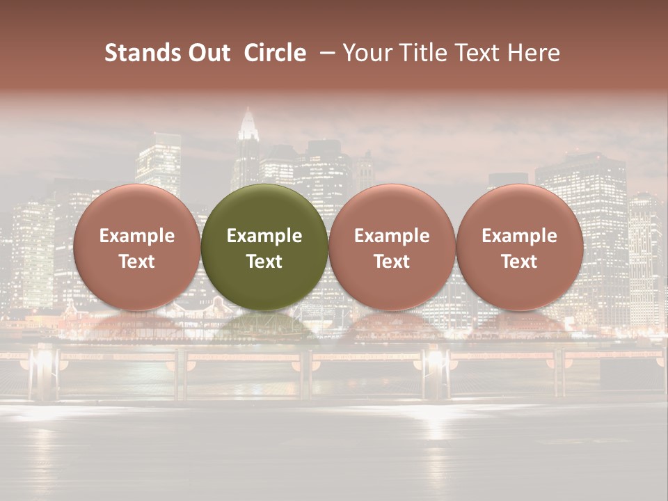 Geometric City Downtownmanhattan PowerPoint Template