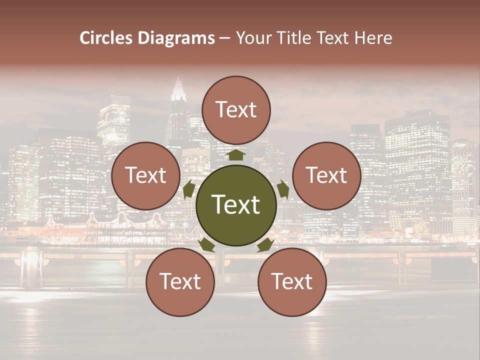 Geometric City Downtownmanhattan PowerPoint Template