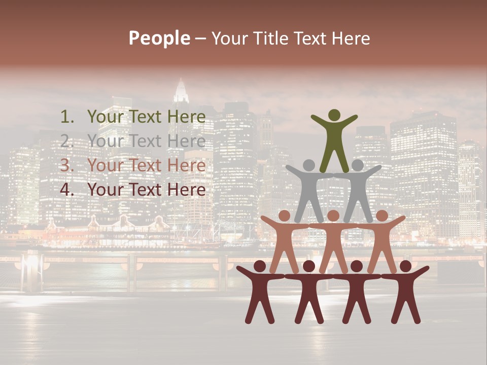 Geometric City Downtownmanhattan PowerPoint Template