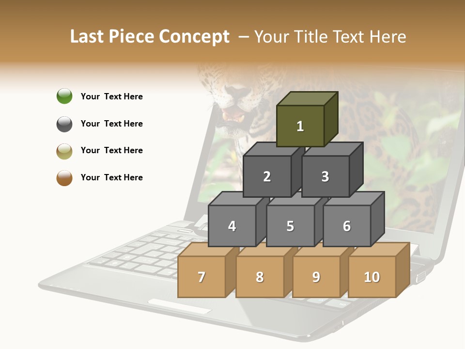 Cat Button Isolated PowerPoint Template