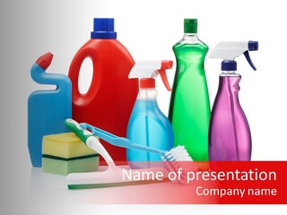 Bottle Cleaning Agent Spray Bottle PowerPoint Template