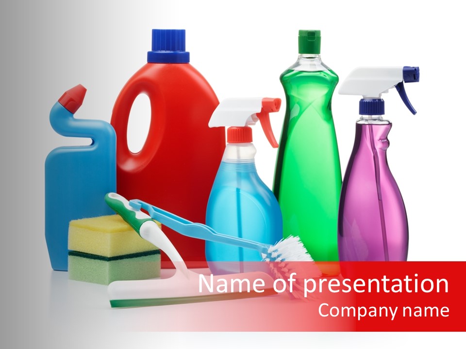 Bottle Cleaning Agent Spray Bottle PowerPoint Template