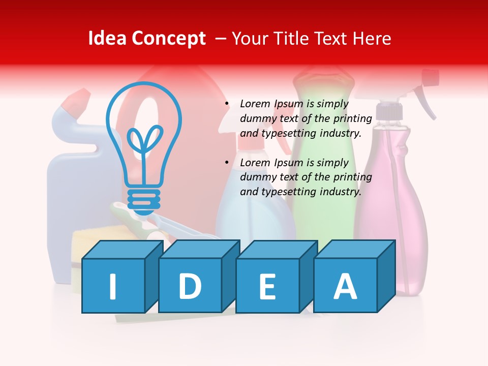 Bottle Cleaning Agent Spray Bottle PowerPoint Template