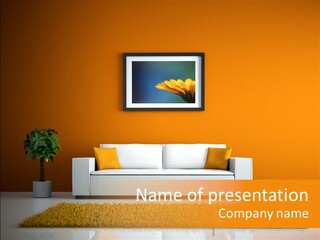 Wohnzimmer Weiss Holz PowerPoint Template