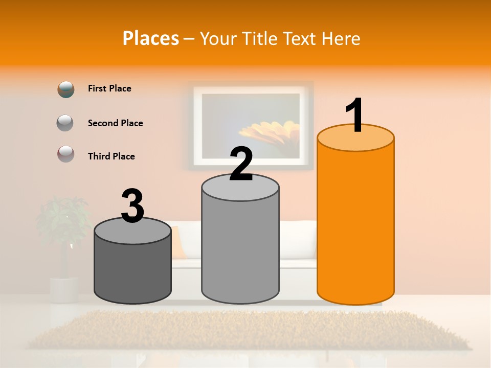 Wohnzimmer Weiss Holz PowerPoint Template