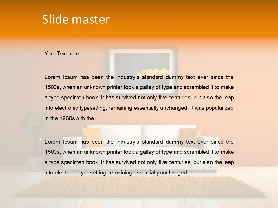 Wohnzimmer Weiss Holz PowerPoint Template