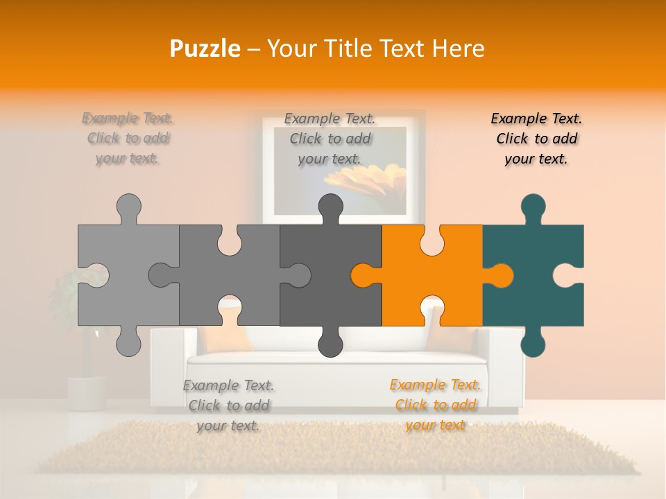 Wohnzimmer Weiss Holz PowerPoint Template