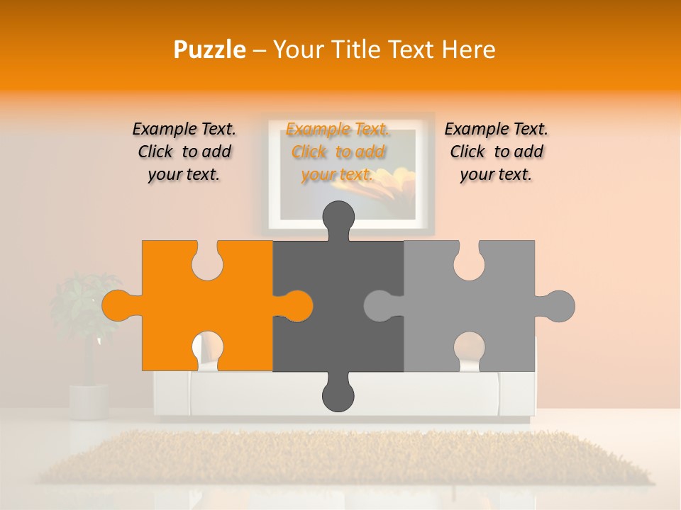 Wohnzimmer Weiss Holz PowerPoint Template