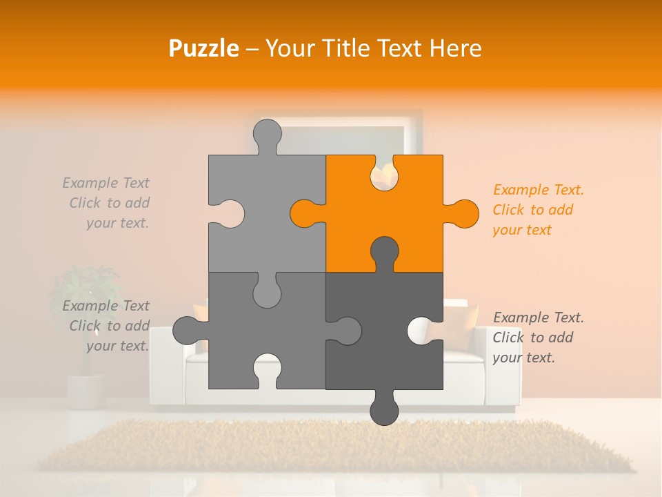 Wohnzimmer Weiss Holz PowerPoint Template