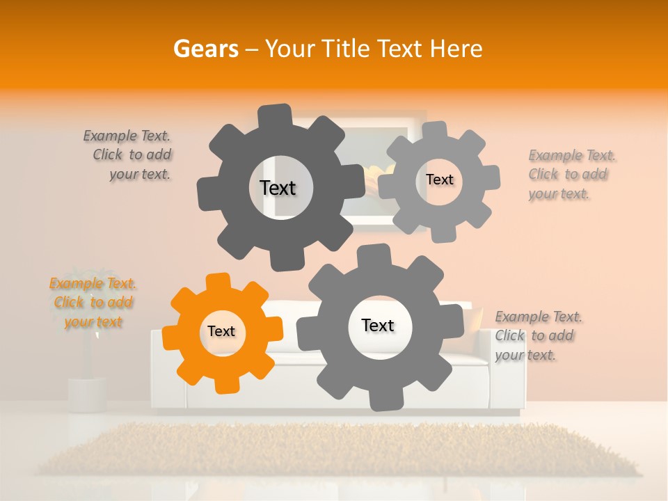 Wohnzimmer Weiss Holz PowerPoint Template