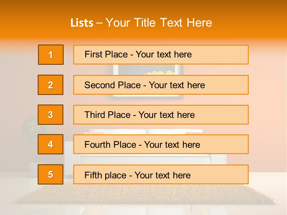 Wohnzimmer Weiss Holz PowerPoint Template