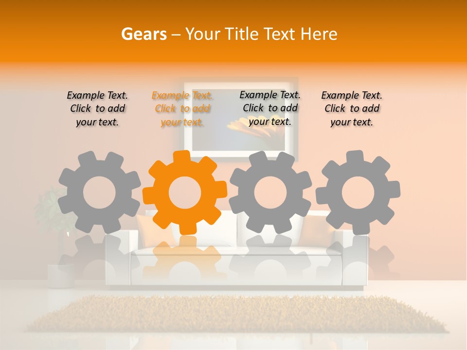 Wohnzimmer Weiss Holz PowerPoint Template