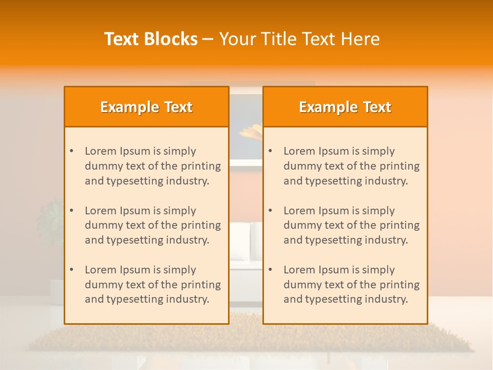 Wohnzimmer Weiss Holz PowerPoint Template