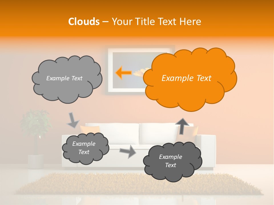 Wohnzimmer Weiss Holz PowerPoint Template