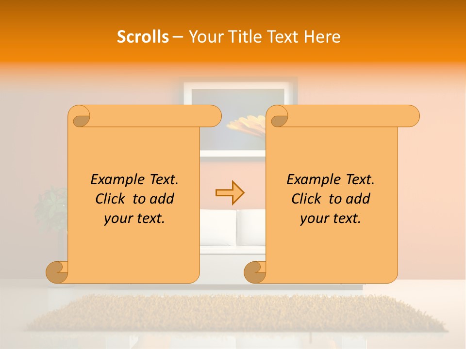 Wohnzimmer Weiss Holz PowerPoint Template