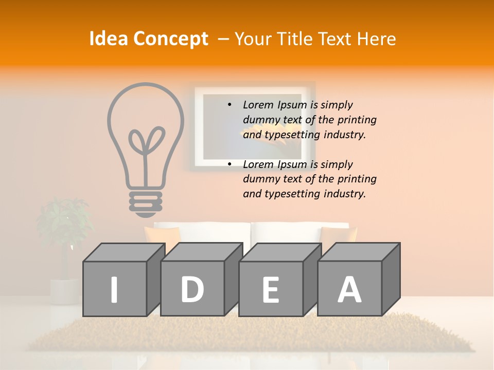 Wohnzimmer Weiss Holz PowerPoint Template