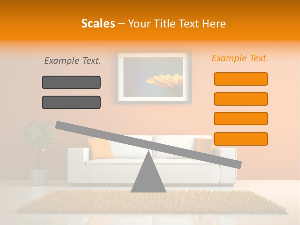 Wohnzimmer Weiss Holz PowerPoint Template