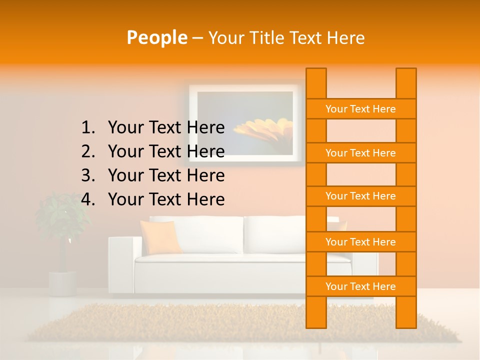 Wohnzimmer Weiss Holz PowerPoint Template