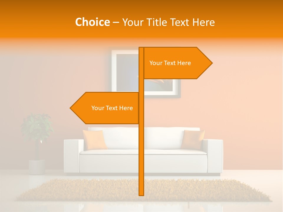 Wohnzimmer Weiss Holz PowerPoint Template