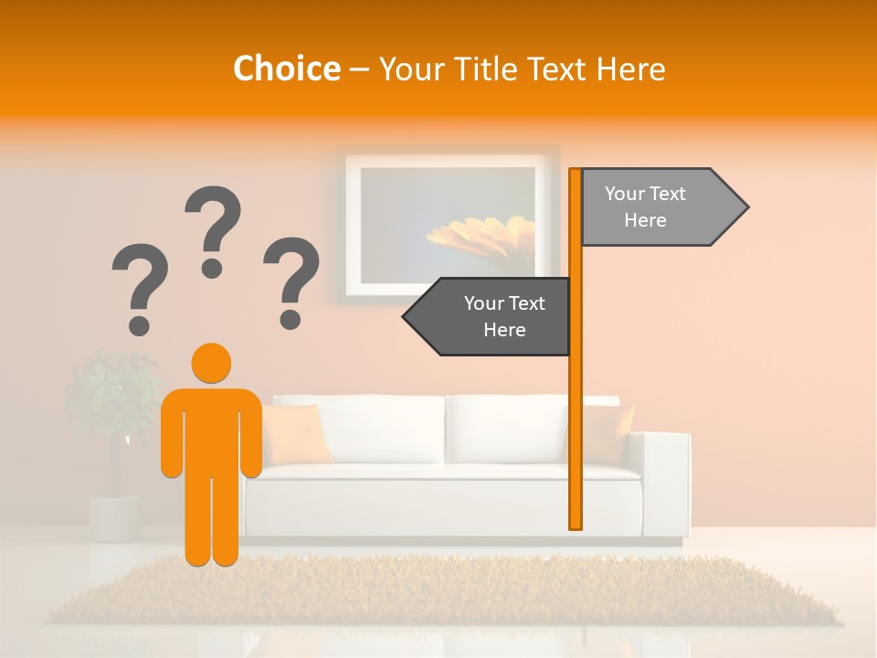 Wohnzimmer Weiss Holz PowerPoint Template