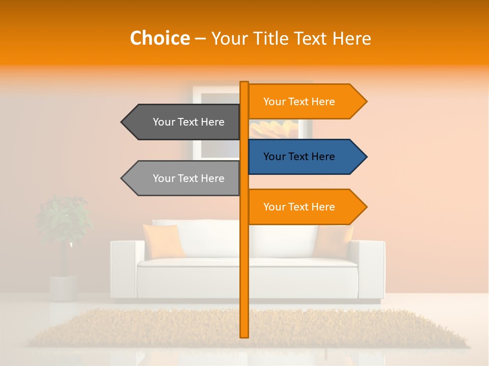 Wohnzimmer Weiss Holz PowerPoint Template