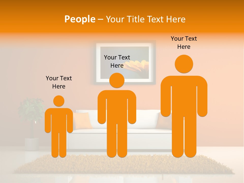 Wohnzimmer Weiss Holz PowerPoint Template