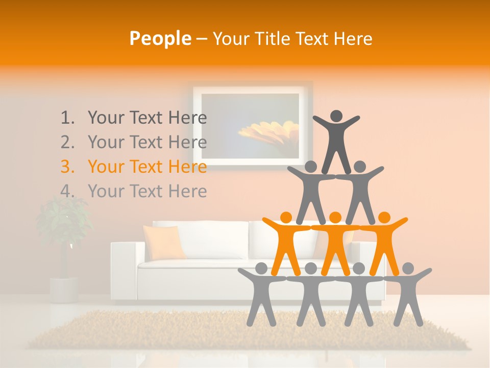 Wohnzimmer Weiss Holz PowerPoint Template