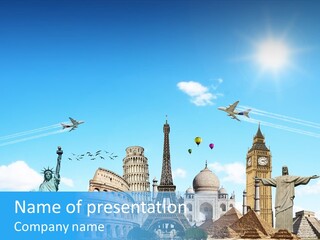 Continent Monument Journey PowerPoint Template