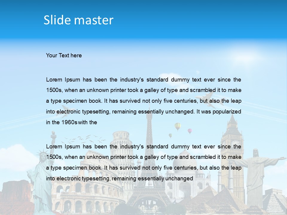 Continent Monument Journey PowerPoint Template