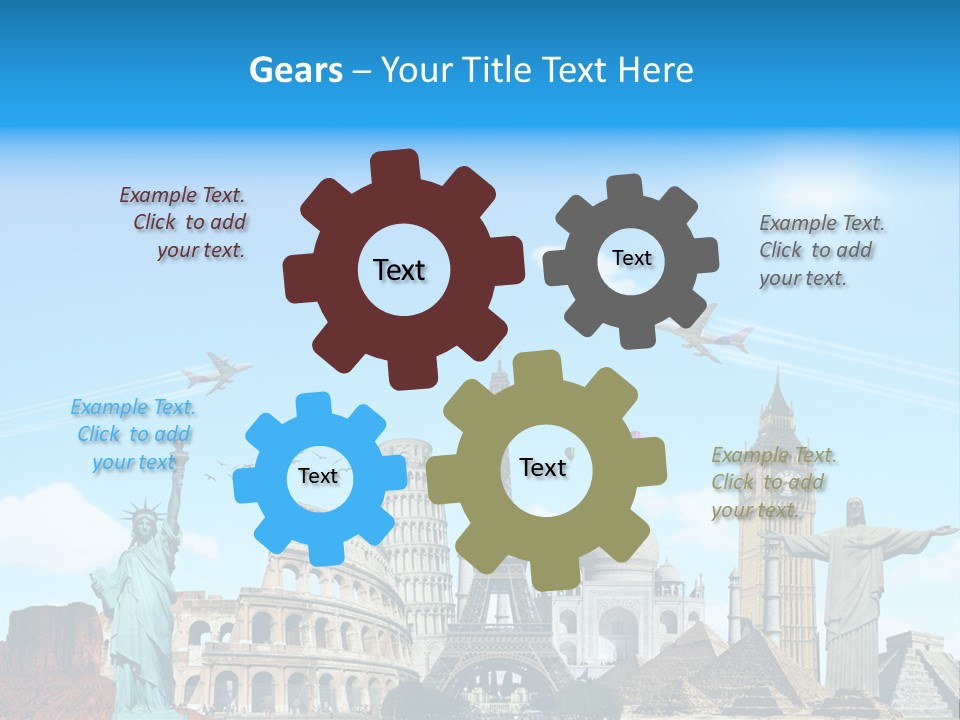 Continent Monument Journey PowerPoint Template