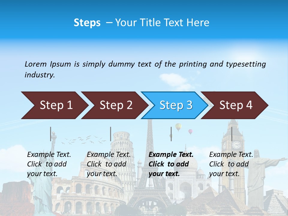 Continent Monument Journey PowerPoint Template