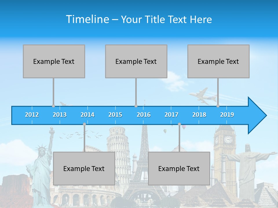 Continent Monument Journey PowerPoint Template