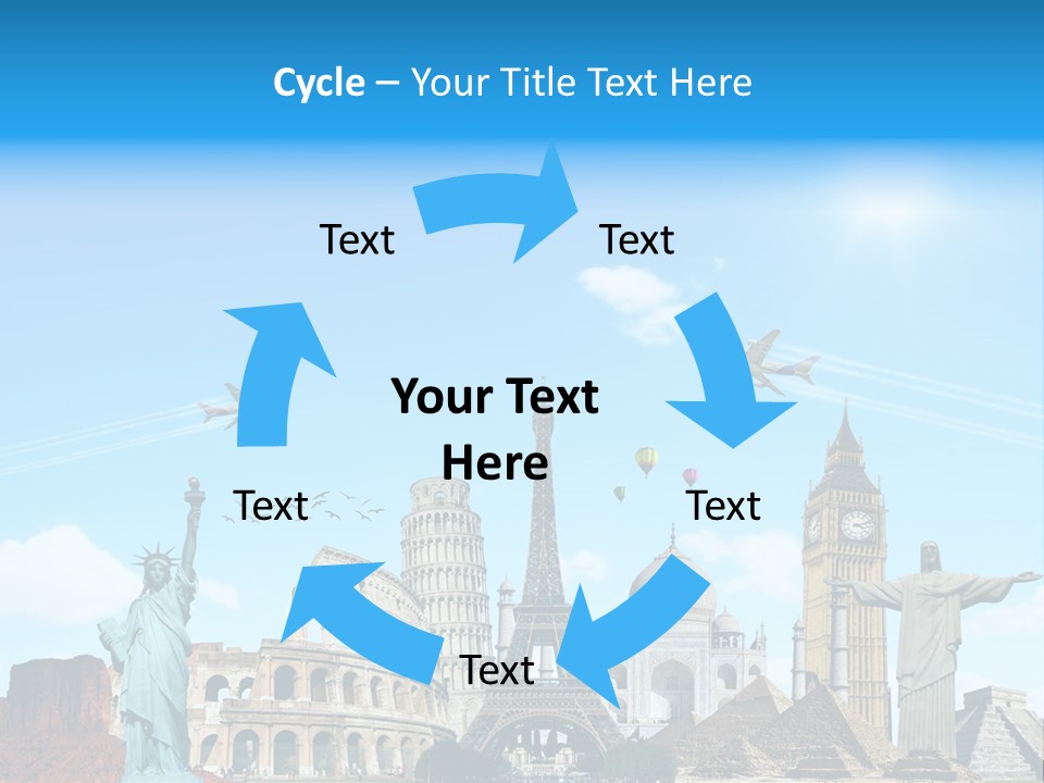 Continent Monument Journey PowerPoint Template