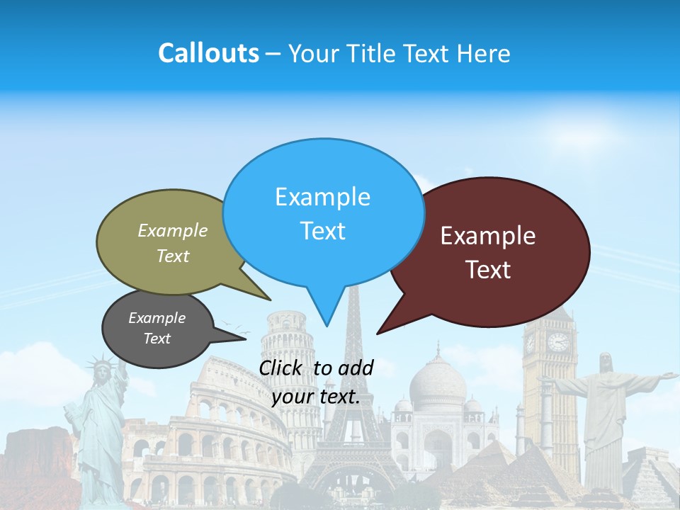 Continent Monument Journey PowerPoint Template