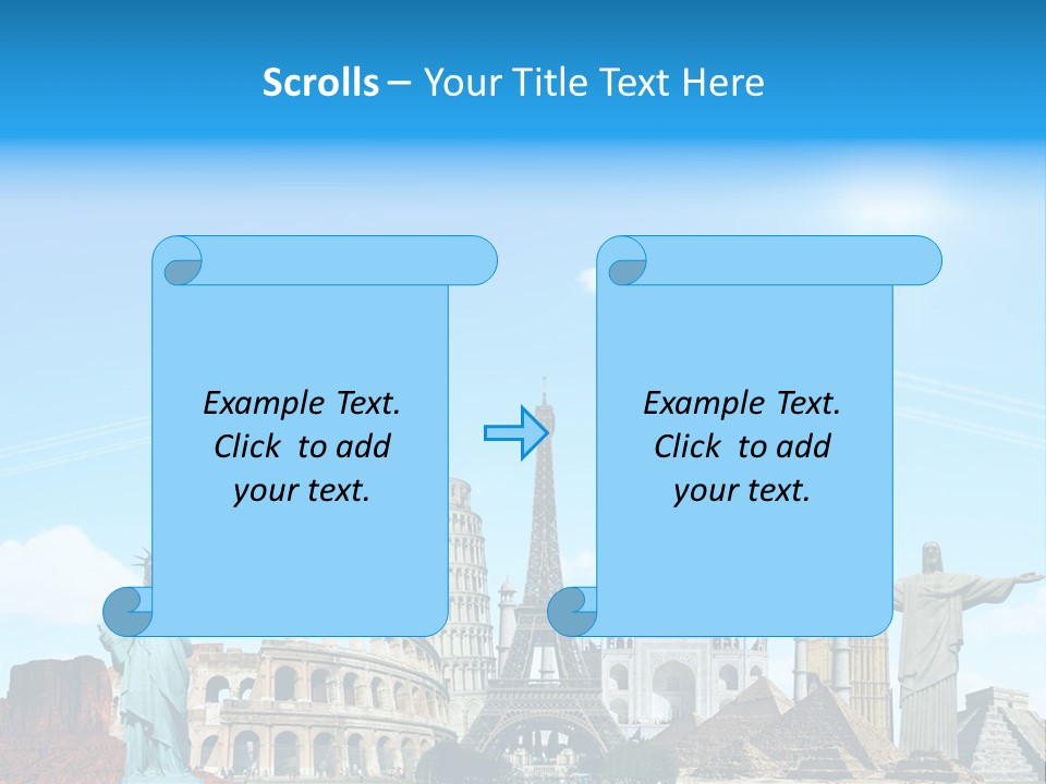 Continent Monument Journey PowerPoint Template