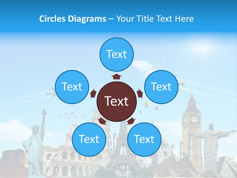 Continent Monument Journey PowerPoint Template