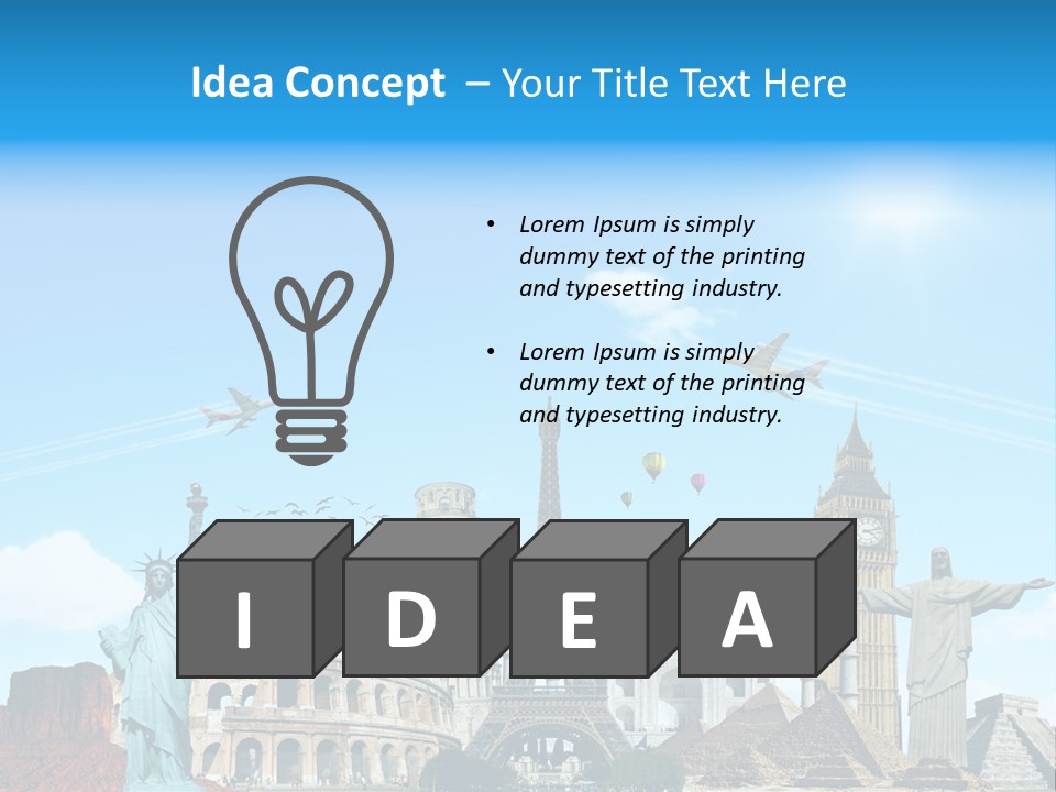 Continent Monument Journey PowerPoint Template