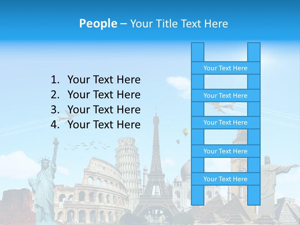 Continent Monument Journey PowerPoint Template