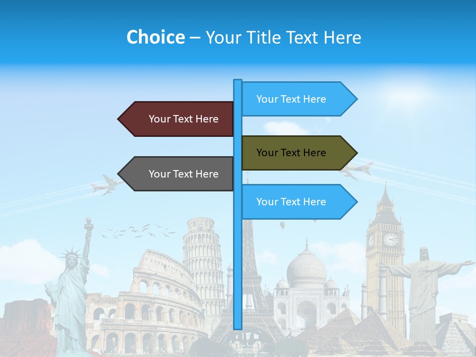 Continent Monument Journey PowerPoint Template