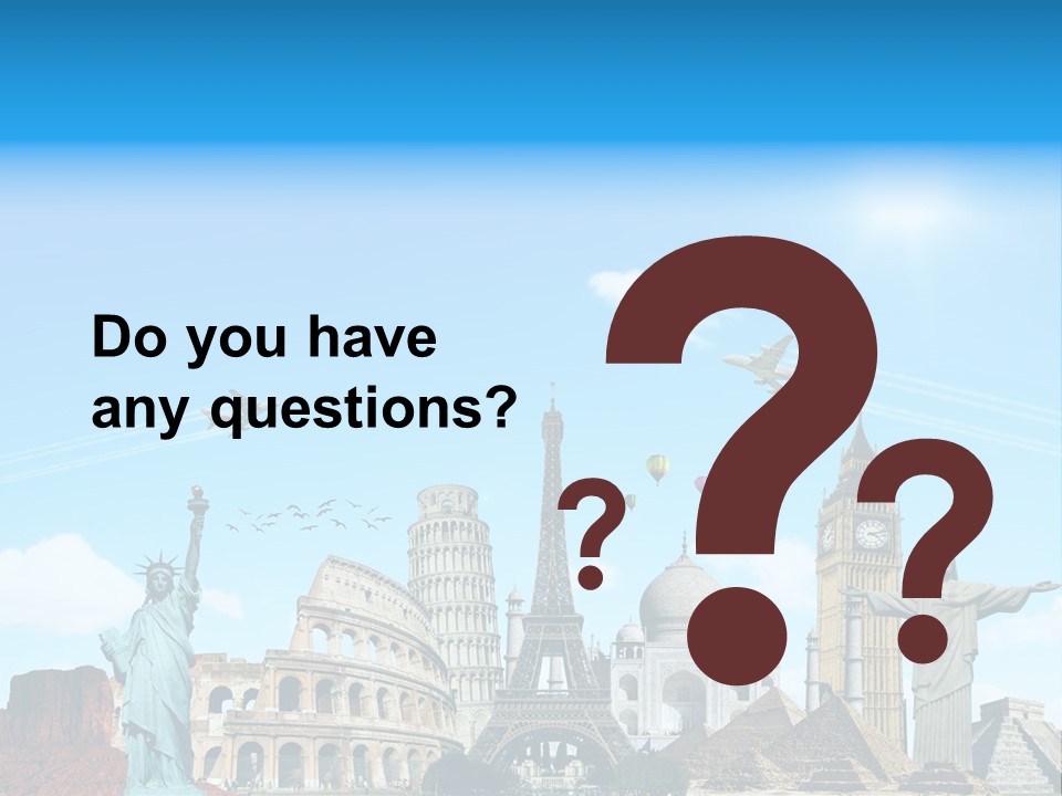 Continent Monument Journey PowerPoint Template