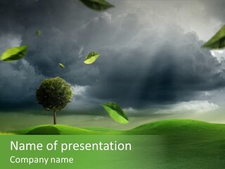 Herbstwind Turbulent Schauer PowerPoint Template