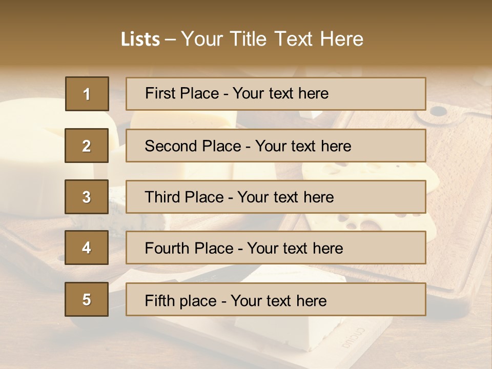 Dairy Prodcts Wood Tray PowerPoint Template