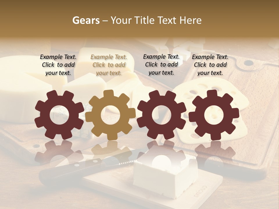 Dairy Prodcts Wood Tray PowerPoint Template