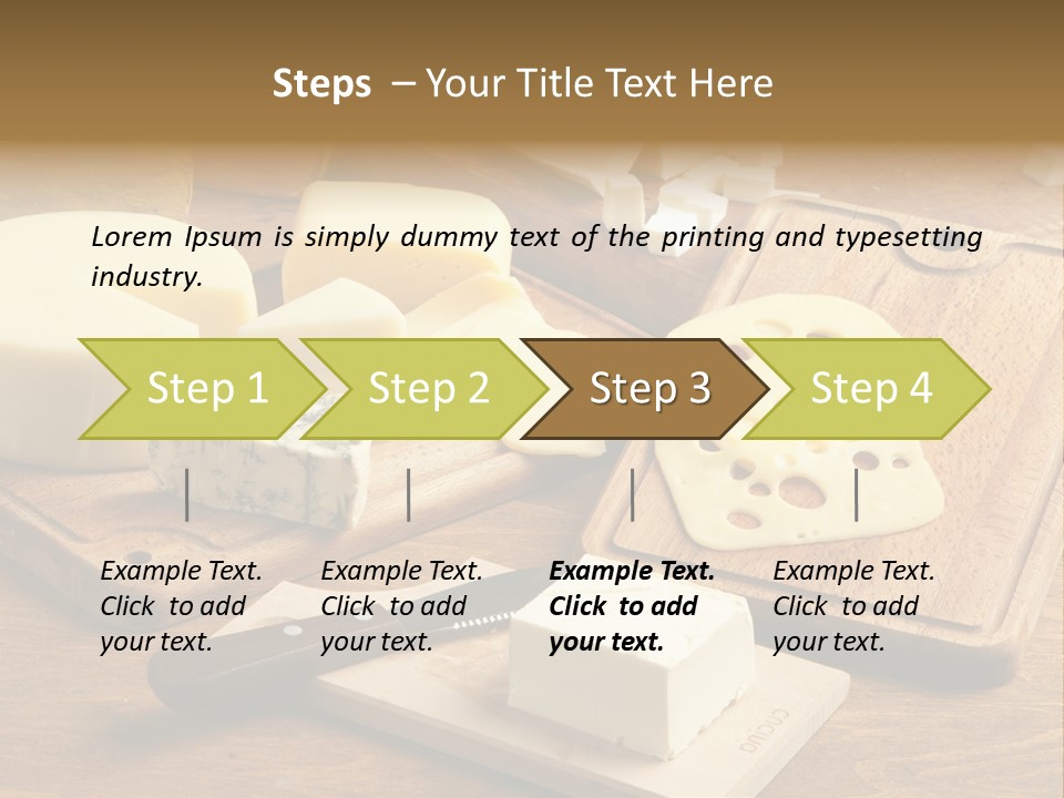 Dairy Prodcts Wood Tray PowerPoint Template
