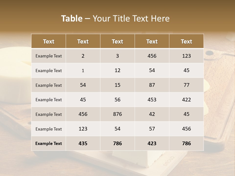 Dairy Prodcts Wood Tray PowerPoint Template