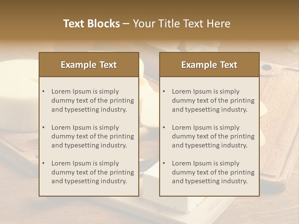 Dairy Prodcts Wood Tray PowerPoint Template